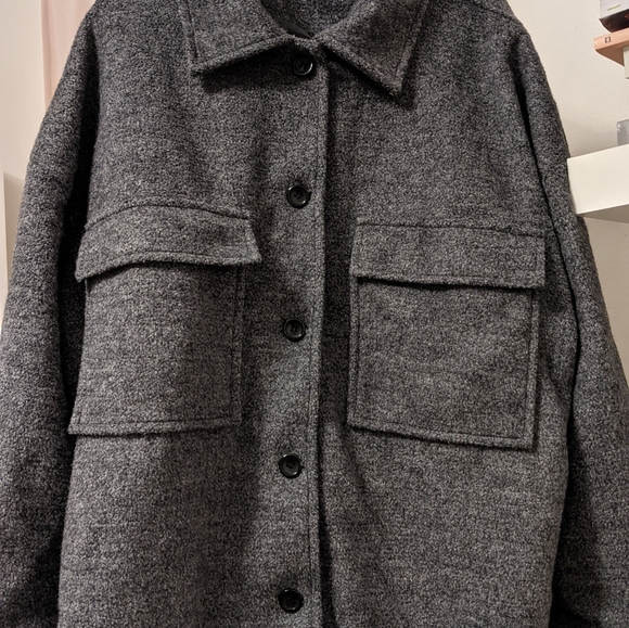 Faux wool jacket in grey COLLUSION size US 2 - Picture 5 of 6